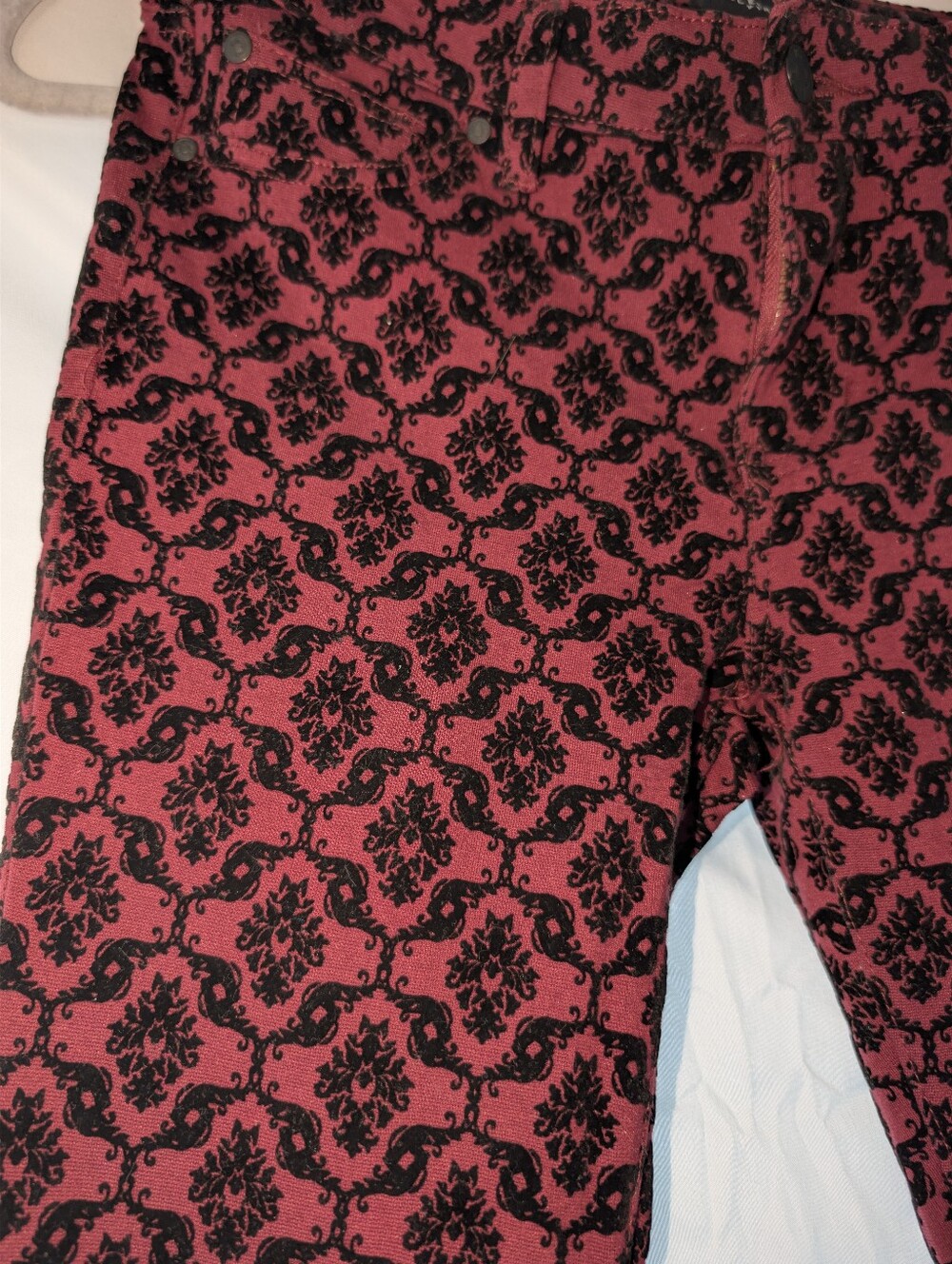 Celebrity Pink Red Damask Print Jeans